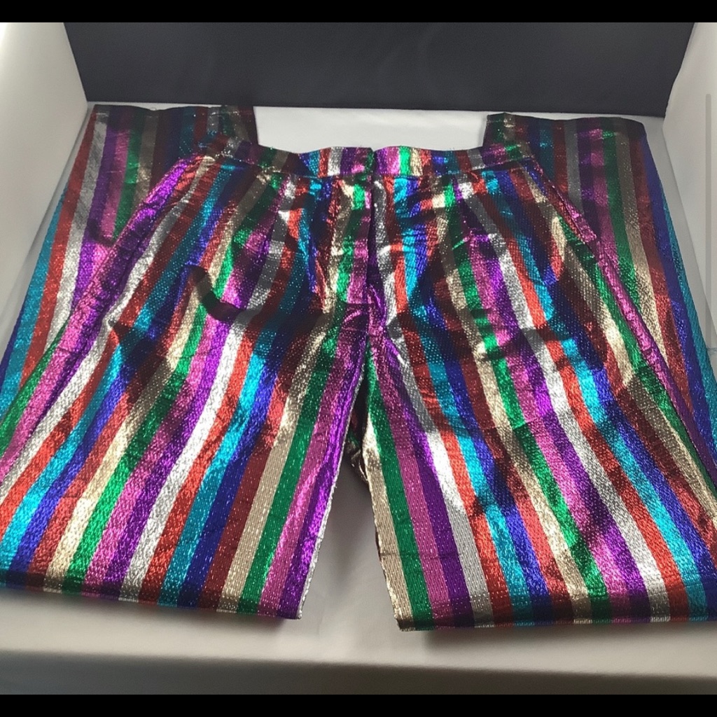 Nicola Brindle Metallic Stripe Pants